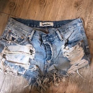 Women’s Limited Edition Rolling Stones Ripped Jean Shorts by Levi’s